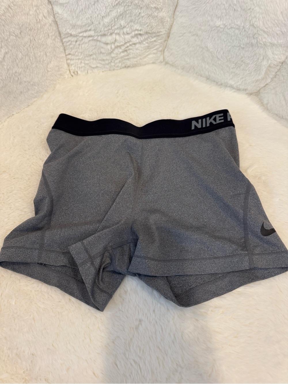 Nike Gray Heather Performance Shorts with Black Waistband
